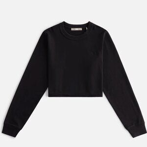 Kith Cotton Long Sleeve Crop Top - Black (S)